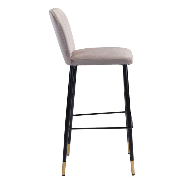 Zuo Modern Manchester BarStool Set of 2, Gray