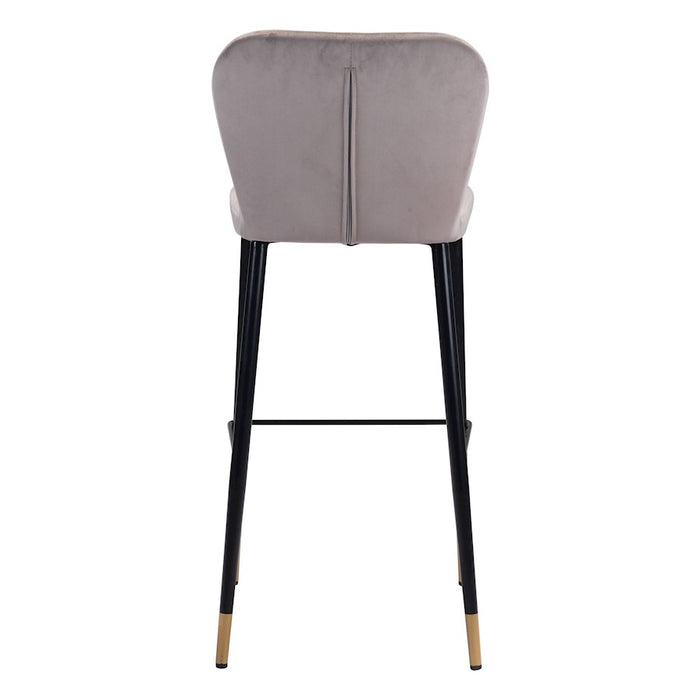 Zuo Modern Manchester BarStool Set of 2, Gray