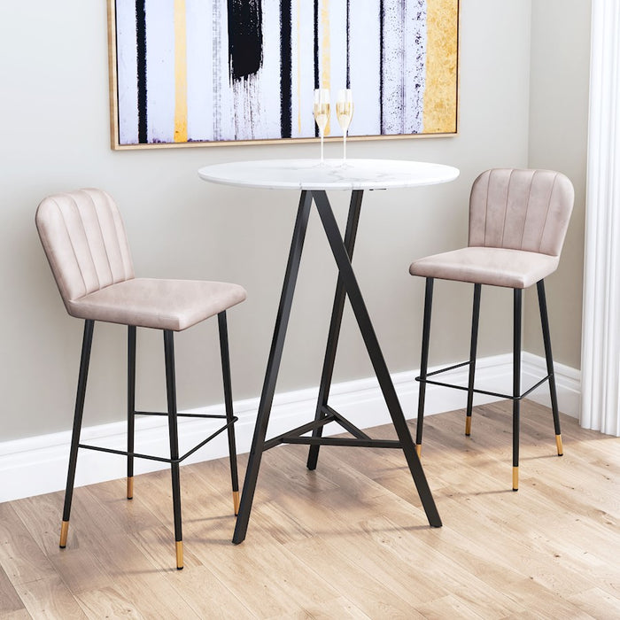 Zuo Modern Manchester BarStool Set of 2, Gray