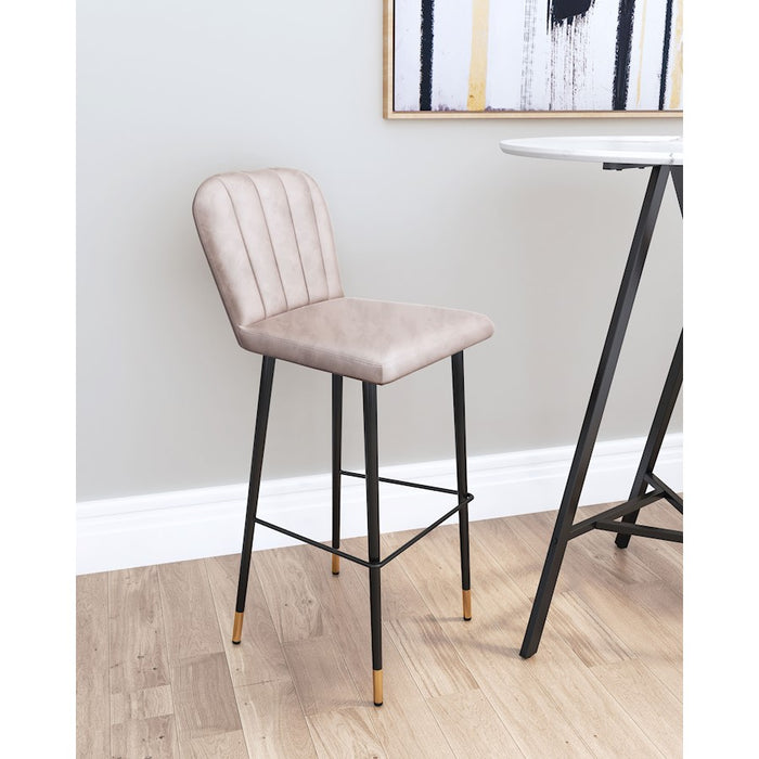 Zuo Modern Manchester BarStool Set of 2, Gray