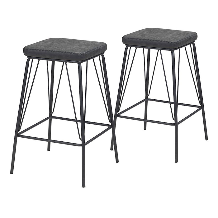 Zuo Modern Samuel Counter Stool Set of 2, Vintage Black - 109512