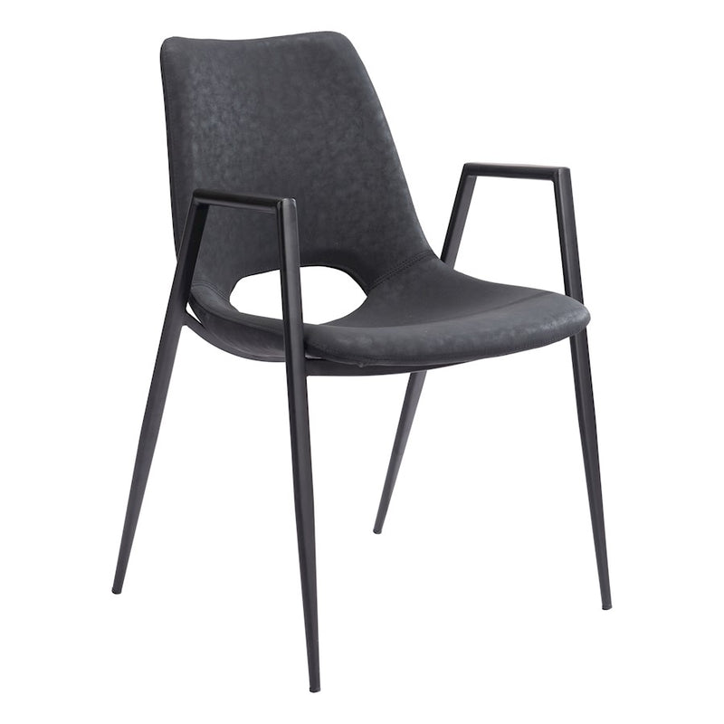 Zuo Modern Desi Dining Chair Set of 2, Black
