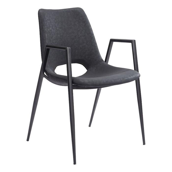 Zuo Modern Desi Dining Chair Set of 2, Black