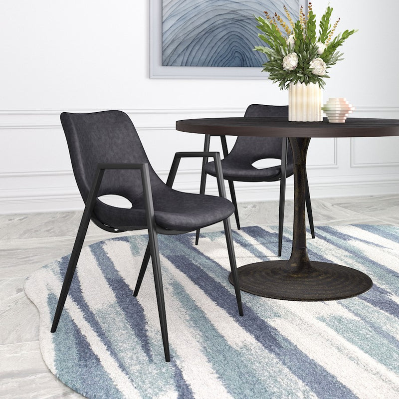 Zuo Modern Desi Dining Chair Set of 2, Black
