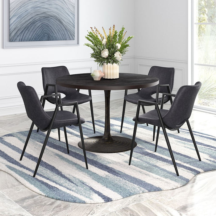 Zuo Modern Desi Dining Chair Set of 2, Black