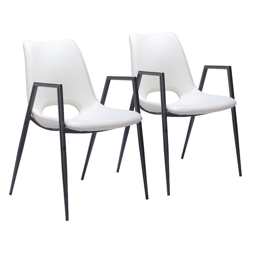 Zuo Modern Desi Dining Chair Set of 2, White - 109535