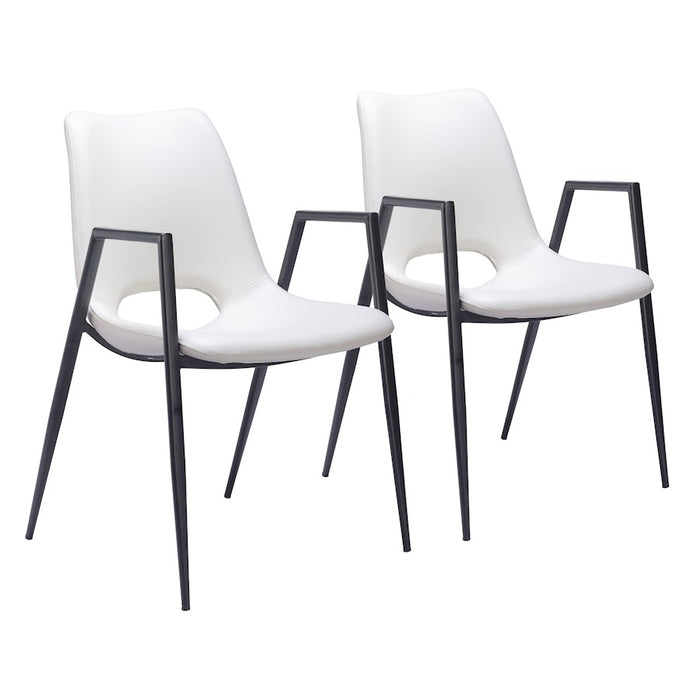 Zuo Modern Desi Dining Chair Set of 2, White - 109535