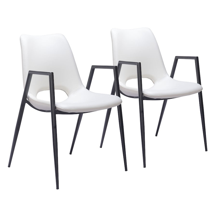 Zuo Modern Desi Dining Chair Set of 2, White - 109535