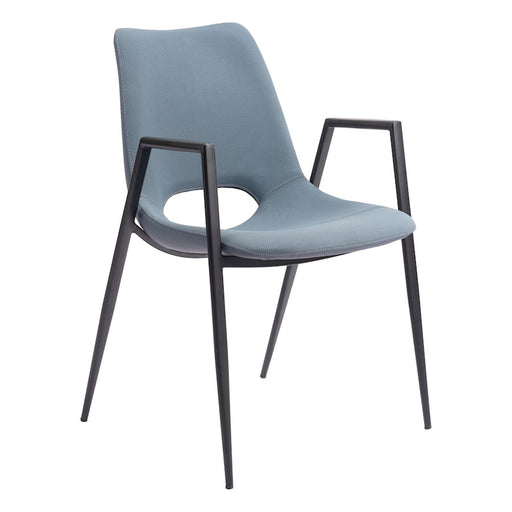 Zuo Modern Desi Dining Chair Set of 2, Azure Gray