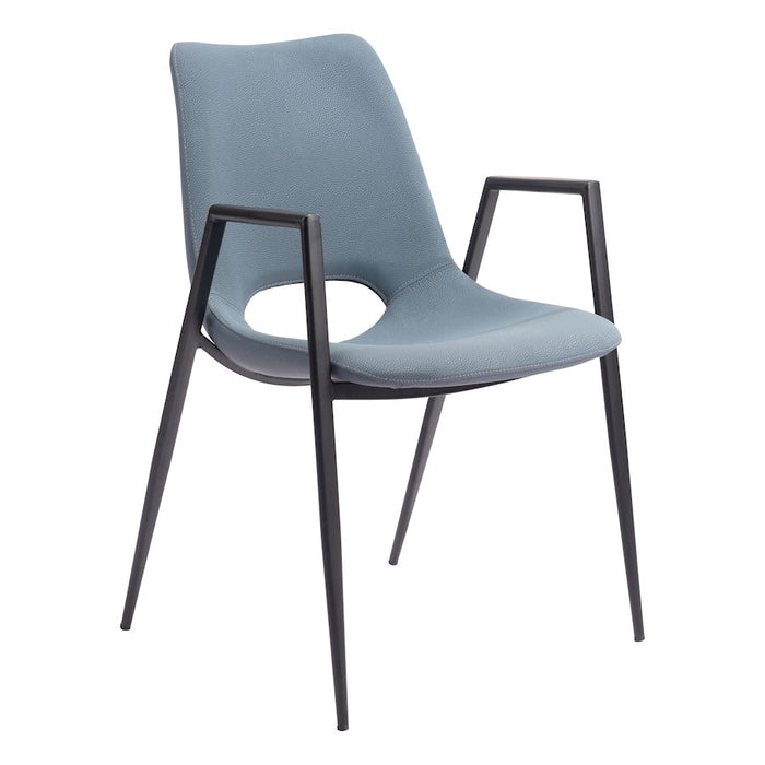 Zuo Modern Desi Dining Chair Set of 2, Azure Gray