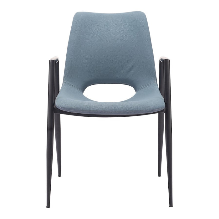 Zuo Modern Desi Dining Chair Set of 2, Azure Gray