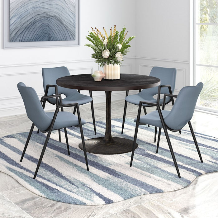 Zuo Modern Desi Dining Chair Set of 2, Azure Gray