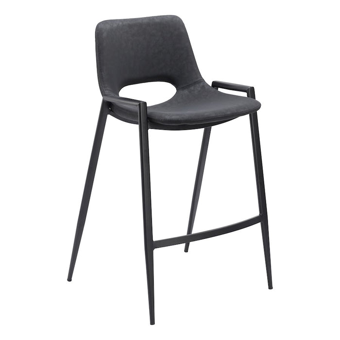 Zuo Modern Desi Counter Stool Set of 2, Black