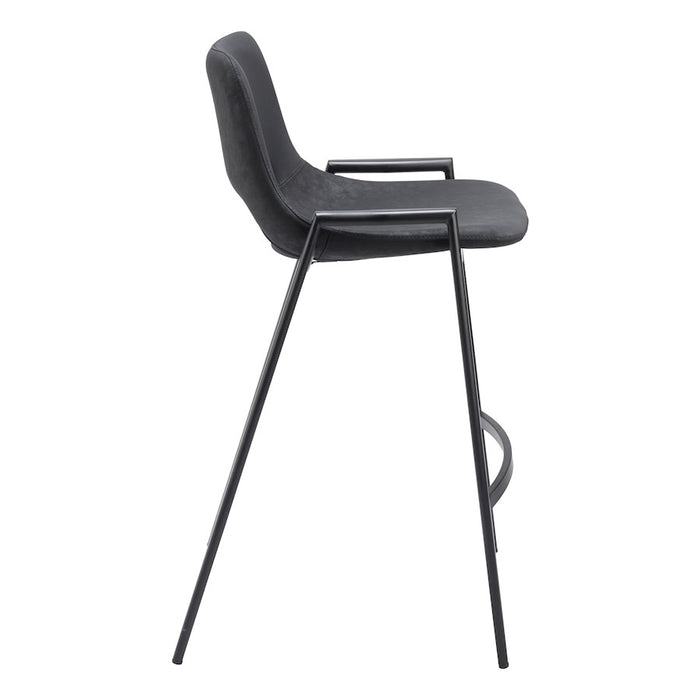 Zuo Modern Desi Counter Stool Set of 2, Black