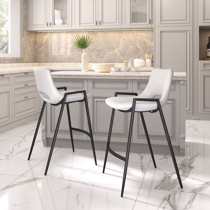 Zuo Modern Desi Counter Stool Set of 2, White