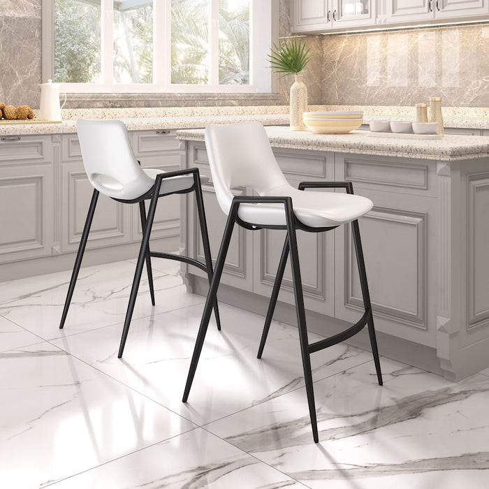 Zuo Modern Desi Counter Stool Set of 2, White