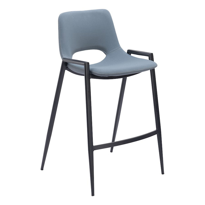 Zuo Modern Desi Counter Stool Set of 2, Azure Gray