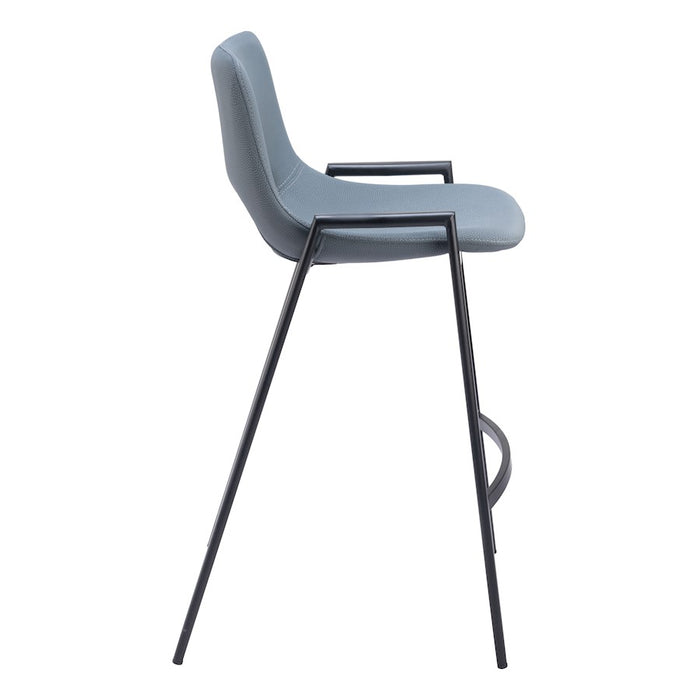 Zuo Modern Desi Counter Stool Set of 2, Azure Gray