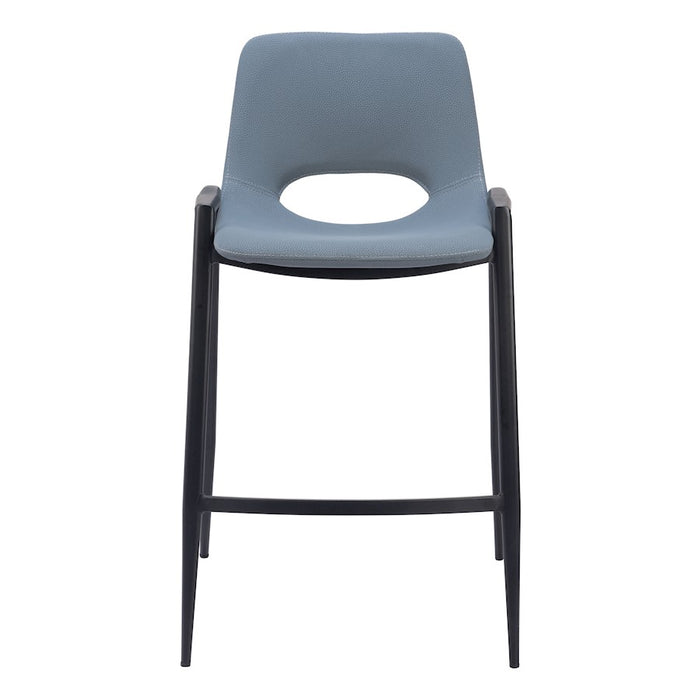 Zuo Modern Desi Counter Stool Set of 2, Azure Gray