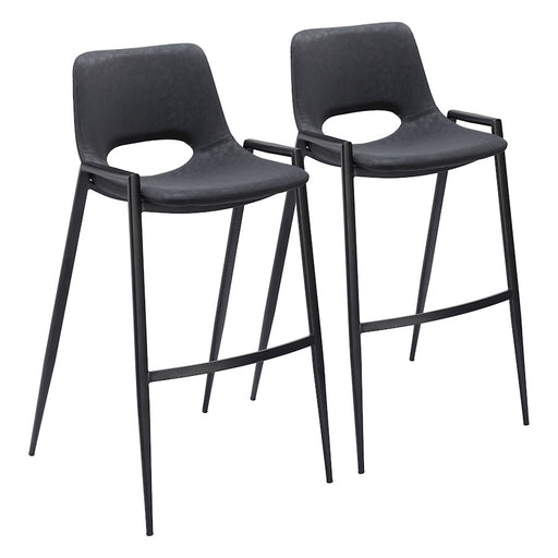 Zuo Modern Desi BarStool Set of 2, Black - 109540