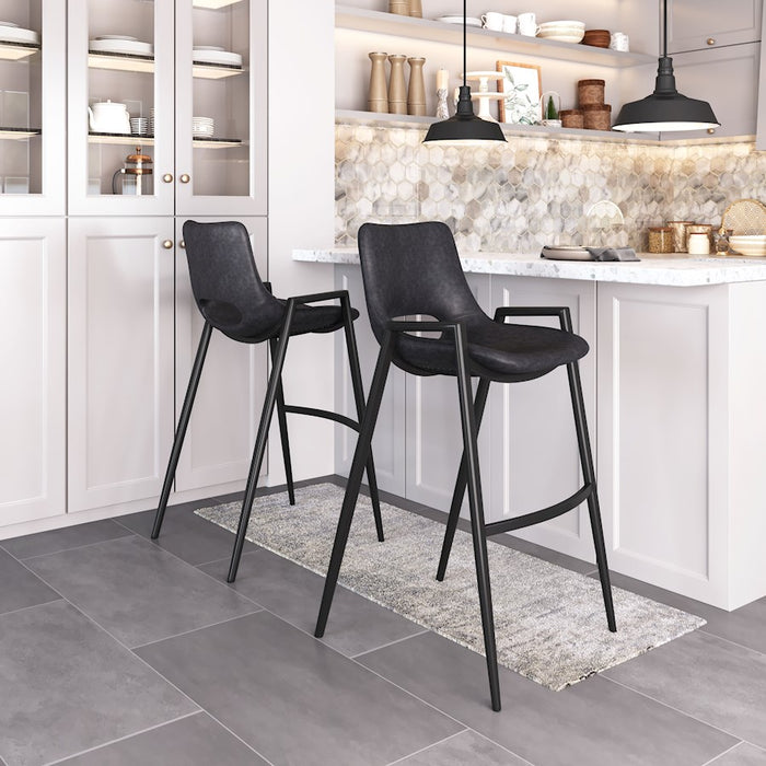 Zuo Modern Desi BarStool Set of 2, Black
