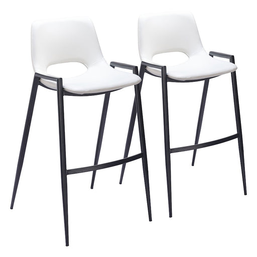 Zuo Modern Desi BarStool Set of 2, White - 109541