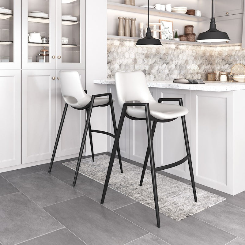 Zuo Modern Desi BarStool Set of 2, White