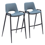 Zuo Modern Desi BarStool Set of 2, Azure Gray - 109542