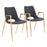 Zuo Modern Desi Dining Chair Set of 2, Black/Gold - 109549