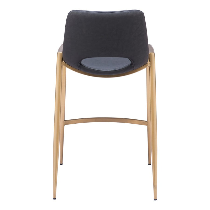 Zuo Modern Desi Counter Stool Set of 2, Black/Gold