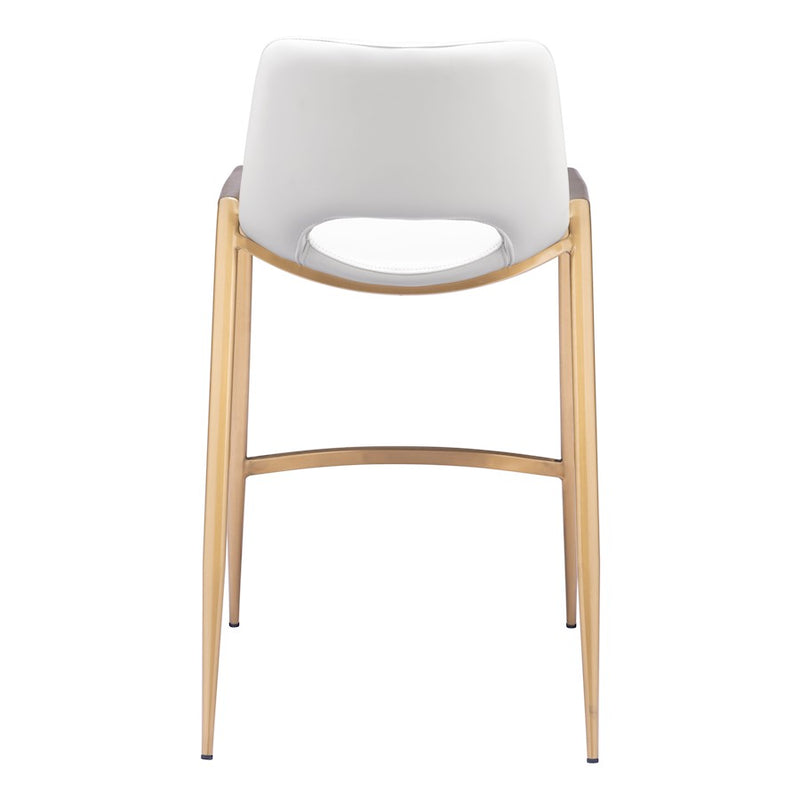 Zuo Modern Desi Counter Stool Set of 2, White/Gold