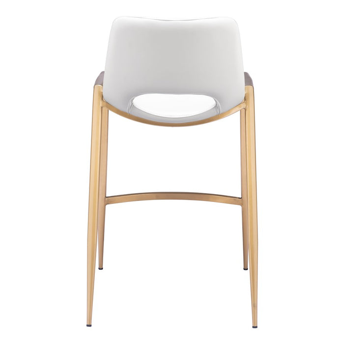 Zuo Modern Desi Counter Stool Set of 2, White/Gold