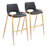 Zuo Modern Desi BarStool Set of 2, Black/Gold - 109555