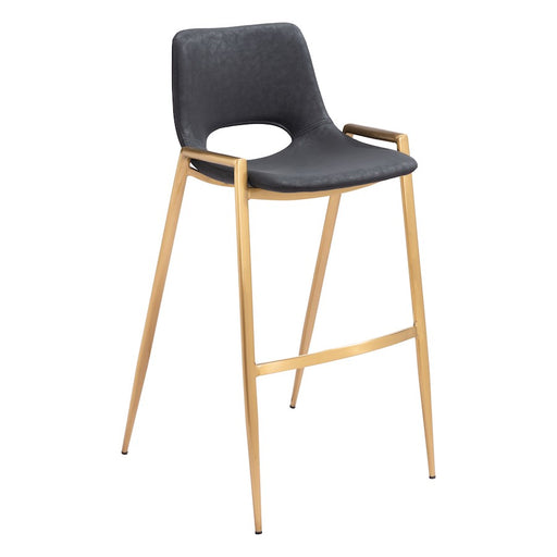 Zuo Modern Desi BarStool Set of 2, Black/Gold