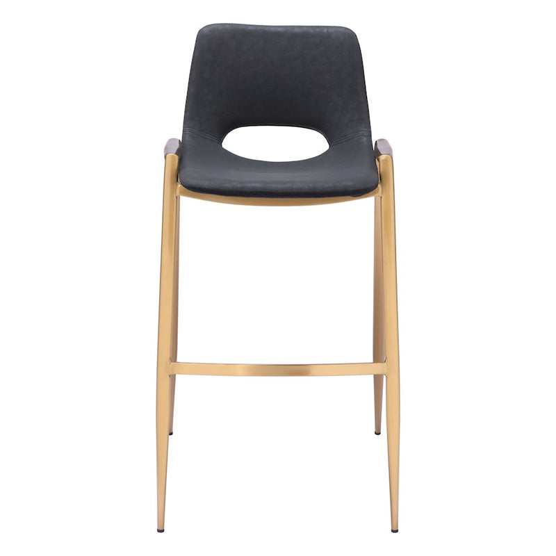 Zuo Modern Desi BarStool Set of 2, Black/Gold