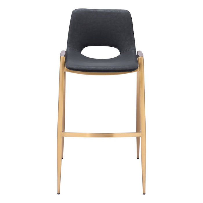 Zuo Modern Desi BarStool Set of 2, Black/Gold