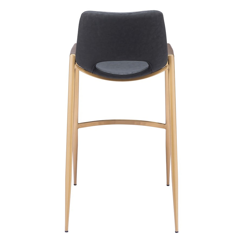 Zuo Modern Desi BarStool Set of 2, Black/Gold