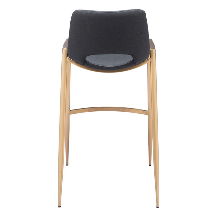 Zuo Modern Desi BarStool Set of 2, Black/Gold