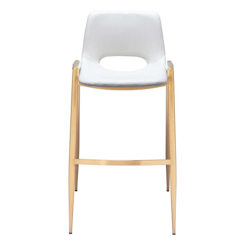 Zuo Modern Desi BarStool Set of 2, White/Gold