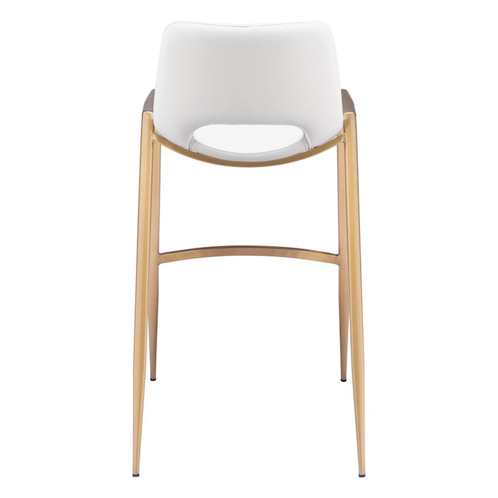 Zuo Modern Desi BarStool Set of 2, White/Gold