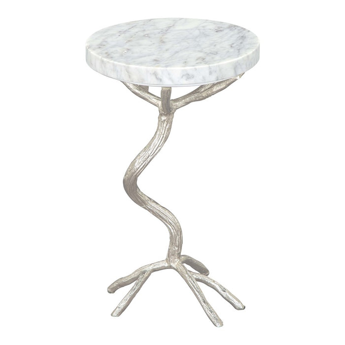 Zuo Modern Joel Side Table, White/Silver - 109560