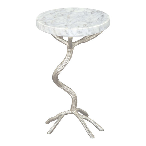 Zuo Modern Joel Side Table, White/Silver