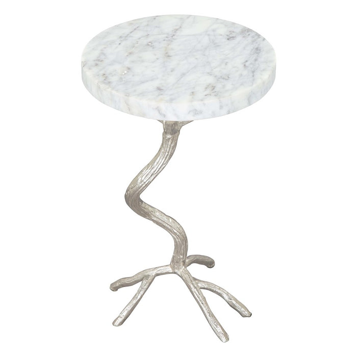 Zuo Modern Joel Side Table, White/Silver