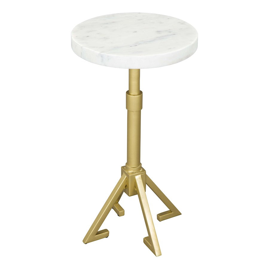 Zuo Modern Maurice Side Table, White/Gold - 109561