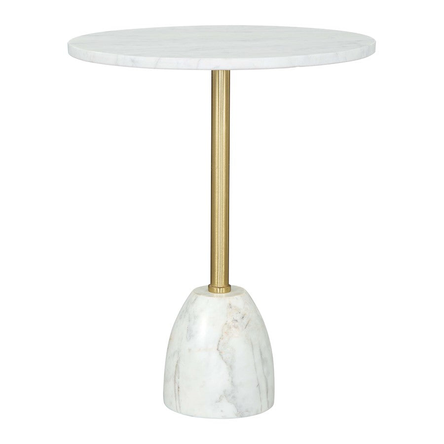 Zuo Modern Cynthia Side Table, White/Gold - 109562