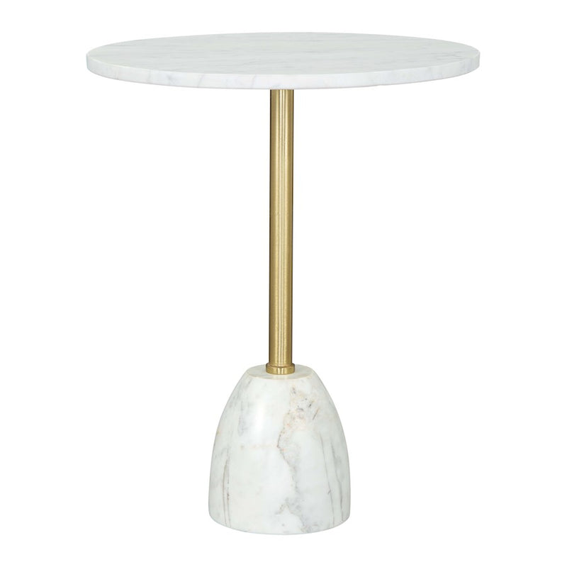 Zuo Modern Cynthia Side Table, White/Gold