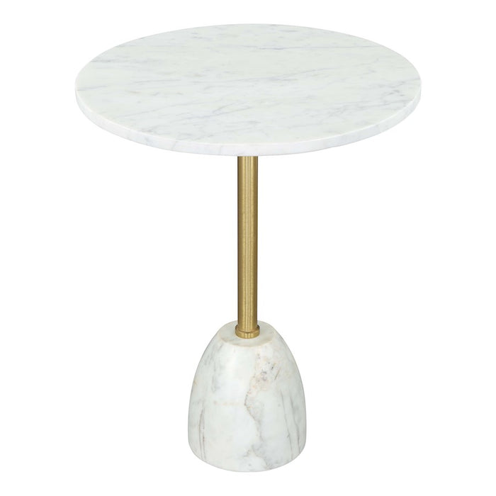 Zuo Modern Cynthia Side Table, White/Gold