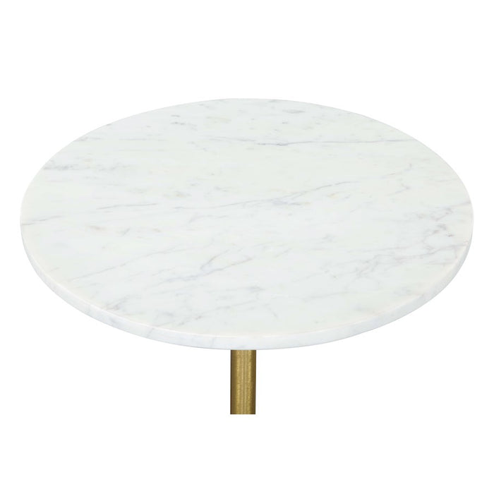 Zuo Modern Cynthia Side Table, White/Gold