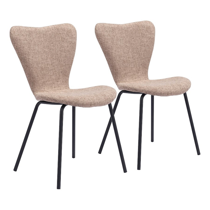 Zuo Modern Tollo Dining Chair Set of 2, Brown - 109628