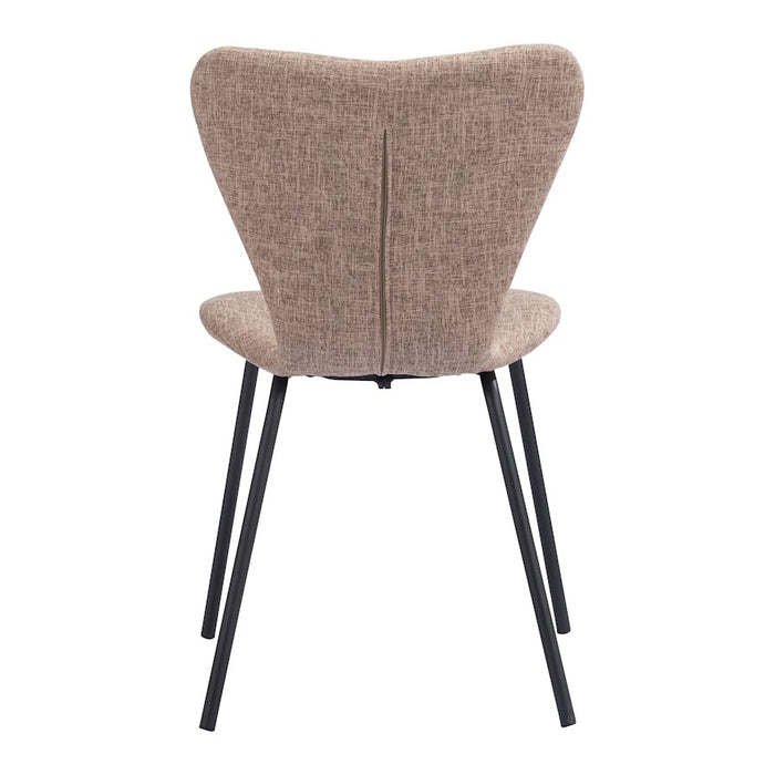 Zuo Modern Tollo Dining Chair Set of 2, Brown